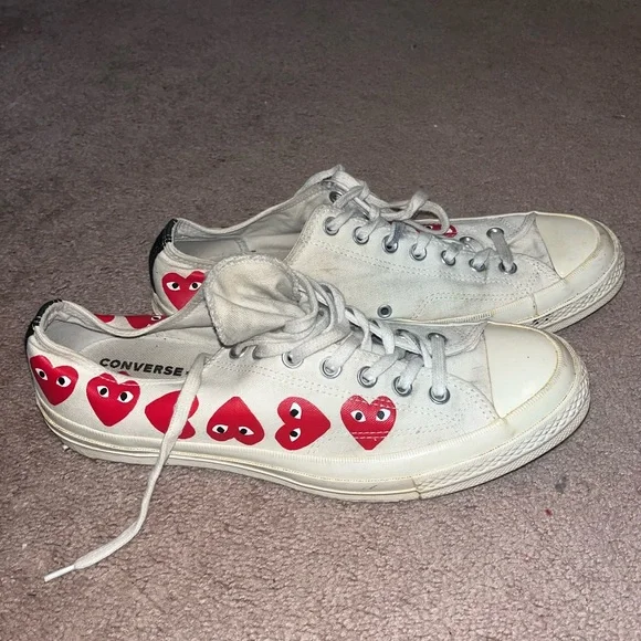 Converse x PLAY Comme des Garçons Chuck 70 Multi Heart Low-Top Sneaker Men’s 10 - Picture 7 of 9